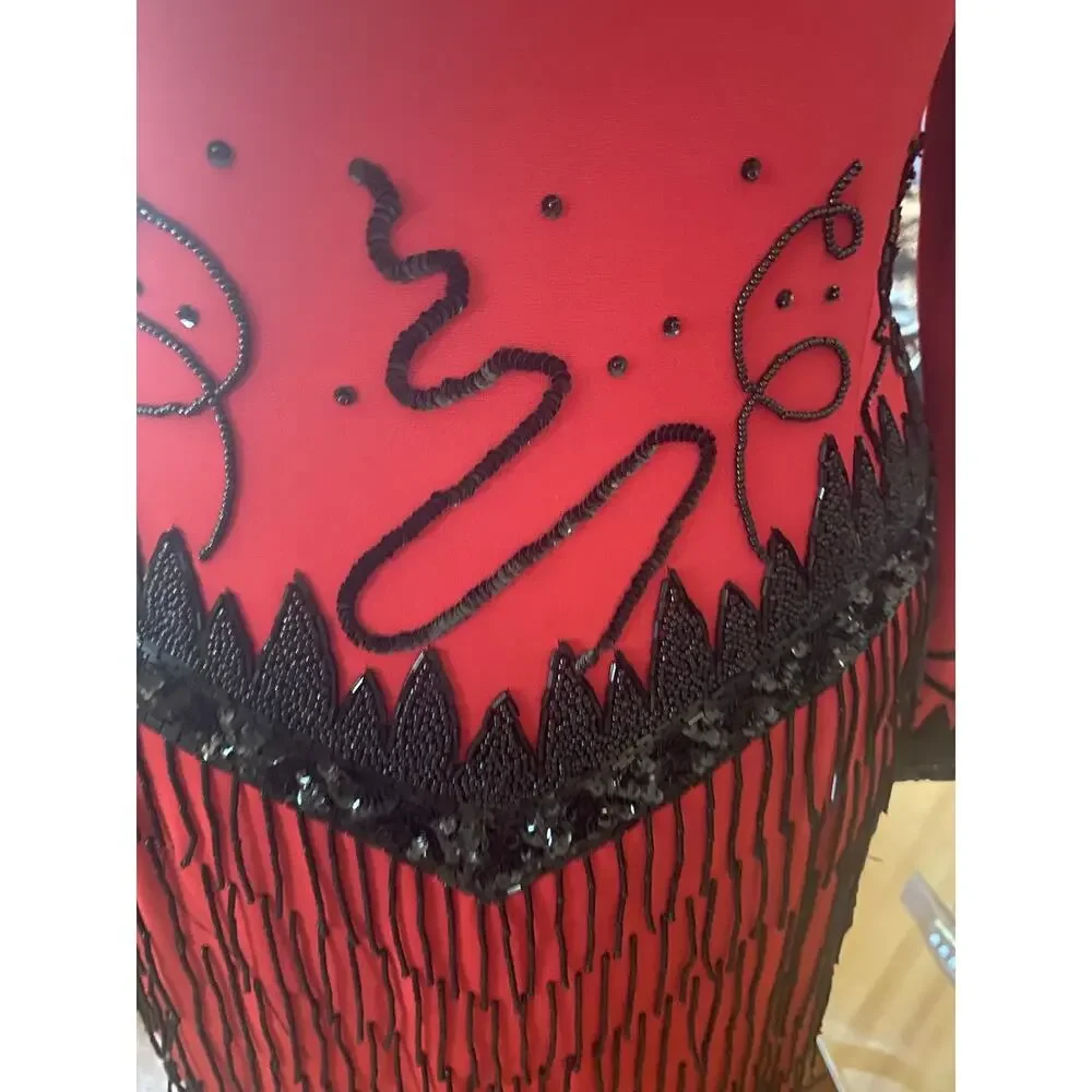 Fabrice Women's Red and Black Formal-dresses 1980s/90s Size 10